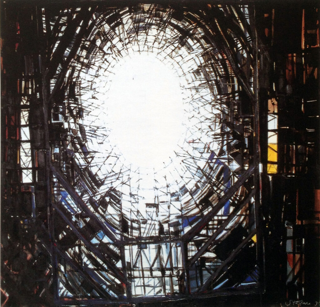 Le Chantier imaginaire, Acrylic on Canvas, 200 x 210 cm, 1991 © Stefanie Bürkle - VG Bild-Kunst