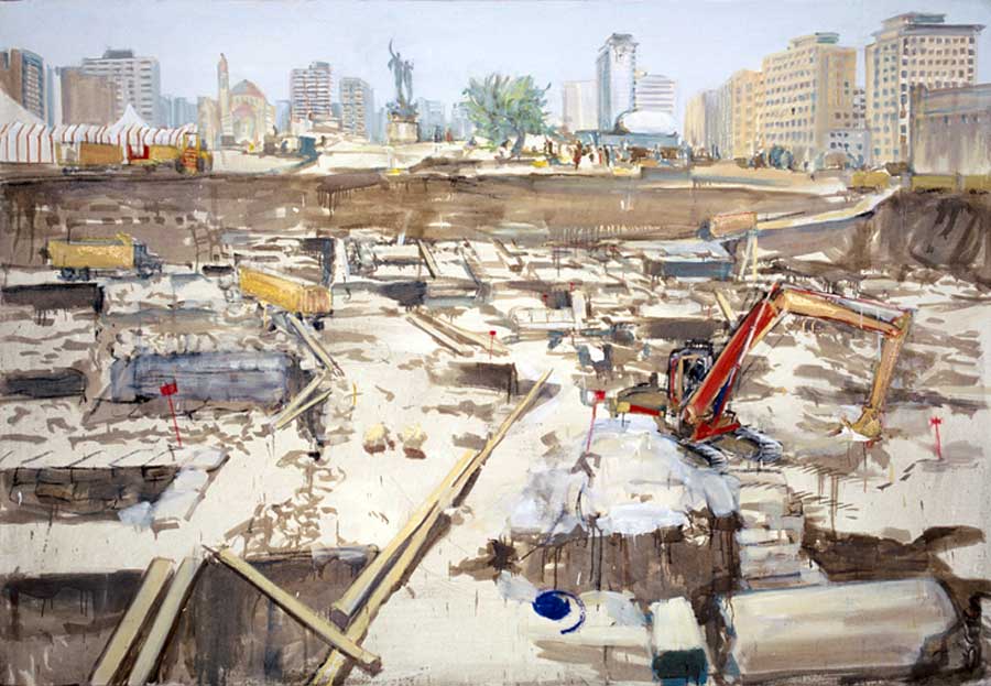 Place des Martyrs, 260 x 180 cm, Oil on Canvas, 1996 © Stefanie Bürkle - VG Bild-Kunst