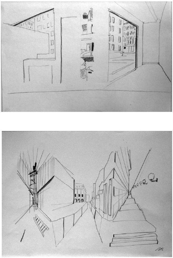 Spaces 4 / Spaces 5, Graphite on paper, 20 x 30 cm, 2013 © Stefanie Bürkle - VG Bild-Kunst